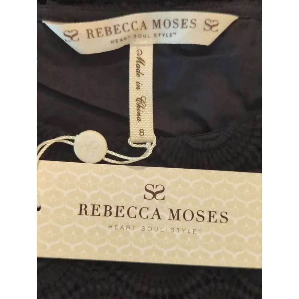 Rebecca Moses Women's Sleeveless Round Neck Sheath Mini Dress‎ Black Size 8 NWT - Picture 10 of 10